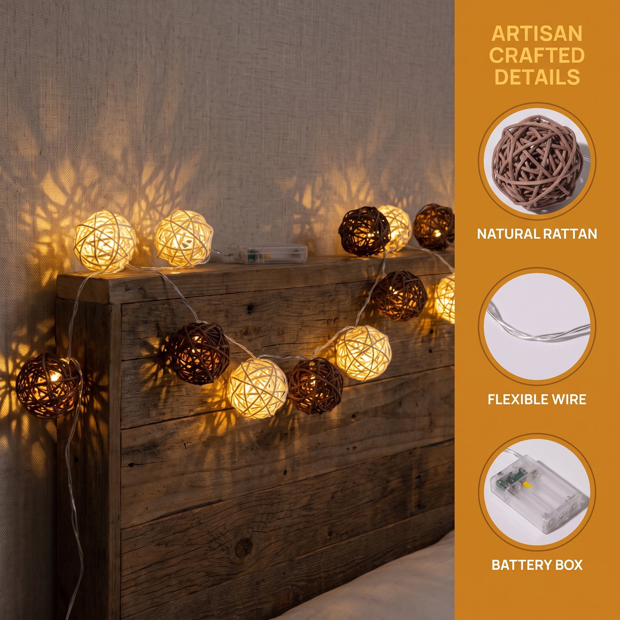 Unique Bargains Twinkle Light for Use with Flexible Design 13.1 ft Coffee Battery Operated