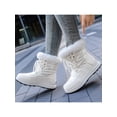 thumbnail image 6 of Frontwalk Womens Warm Booties Mid-Calf Winter Boot Faux Fur Snow Boots Outdoor Breathable Ankle Bootie Ladies Plush Lined Shoes White 5.5, 6 of 9