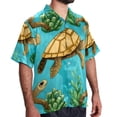 thumbnail image 2 of Turtle Seamless Men's Short Sleeve Hawaiian Beach Shirt Casual Printed Button Down Summer Unisex Casual Shirt, 2 of 6