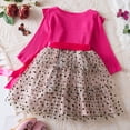 thumbnail image 4 of XUELUO Toddler Girl Long Sleeve Dress Button Front Bow Waist Ribbed Polka Dot Tulle Skirts Outings Kids Spring Summer Dress, 4 of 4