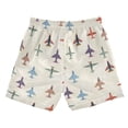 thumbnail image 7 of FORMRS Boys Swim Trunks Quick Dry Mesh Lining Beach Boardshorts, Sizes XS-XL, Beige Cartoon Planes Pattern, 7 of 7