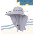 thumbnail image 6 of Minzimin UPF 50+ Sun Protection Hat for Men and Women, Wide Brim Outdoor Beach Fishing Cap with Neck Flap, Breathable Mesh, Windproof, 6 of 7