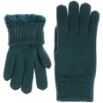 thumbnail image 3 of Women's Toasty Warm Plush Fleece Lined Knit Winter Gloves (Dark Green), 3 of 3