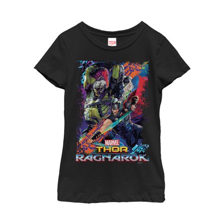 Girl s Marvel Thor: Ragnarok Hulk Color Frame Graphic Tee Black Small