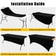 thumbnail image 5 of Mantel Smiry Spandex de 4 pies negro para mesa rectangular, 5 of 8