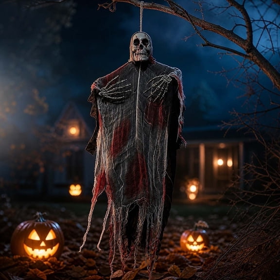 Hanging Ghost Decorations for Halloween, Outdoor Props, Spooky Fabric Ghost Ornaments for Yard, Party Supplies