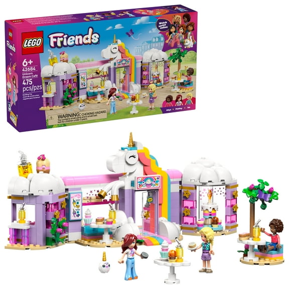 LEGO Friends Unicorn Dream Café Building Toy for Girls & Boys - Pretend Play Set for Kids, Ages 6  - W/Paisley, Aliya, & Iza Minidolls & Accessories - Gift Idea for Birthdays - 42684