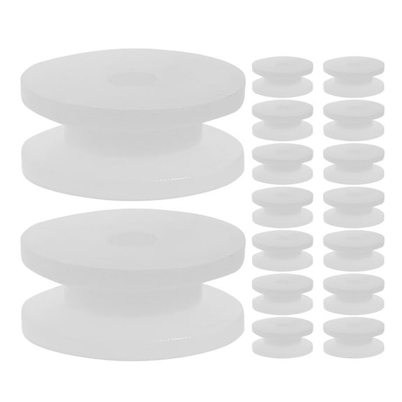 HEMOTON 20Pcs White Plastic Pulley Wheels for DIY Model Toys Educational Projects Fits Motor Shafts Small Gear Wheels