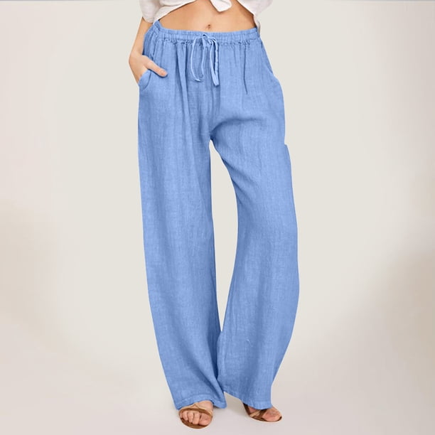WILLBEST Pantalones Casuales elegantes para Mujer, de Corte Ajustado, Cintura Alta, Pierna Ancha, para Comodidad y Versatilidad Diarias. Grande