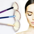 thumbnail image 1 of Flmtop 1Pc Pro Fan Shape Makeup Cosmetic Brush Blending Highlighter Face Powder Tool, 1 of 6