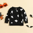 thumbnail image 5 of XIMIN Toddler Baby Girls Halloween Knit Sweater Crewneck Long Sleeve Letter Cartoon Prints Ghost Embroidery Pullover Birthday Tops Infant Cute Fall Winter Clothes, 5 of 8