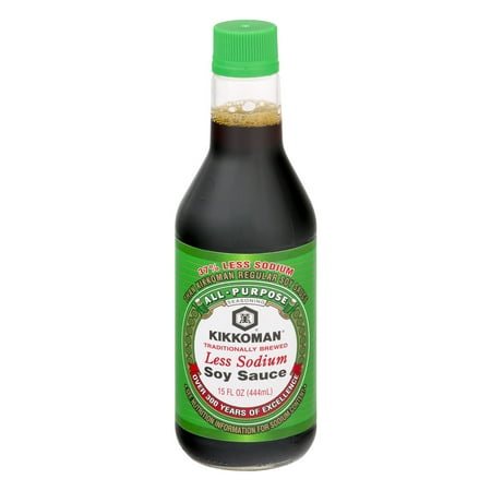 (2 Pack) Kikkoman Less Sodium Soy Sauce, 15 oz (Best Soy Sauce For Cooking)