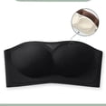 thumbnail image 6 of Women Strapless Mesh Bandeau Bra, Solid Lightweight Tube Top, Comfort Breathable Daily Underwear Black-AA S(S), 6 of 6