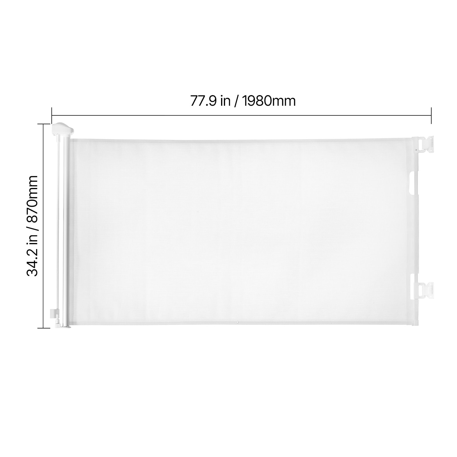 KFFKFF Retractable Baby Gate, Expands to 72.8 Inches Wide and 31.3 Inches Tall, Featuring Safety Lock, Convenient Operation, Trip-Free Design, Mesh Pet Barrier for Stairs, Hallways