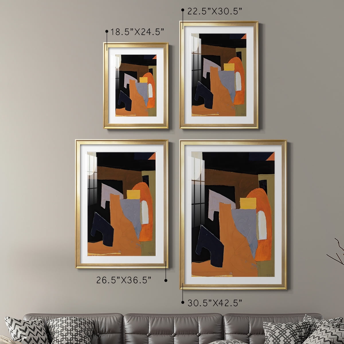 Wexford Home The Olive Press Rooom Premium Framed Print, 18.5" x 24.5" - Ready to Hang, Gold (Set of 2)