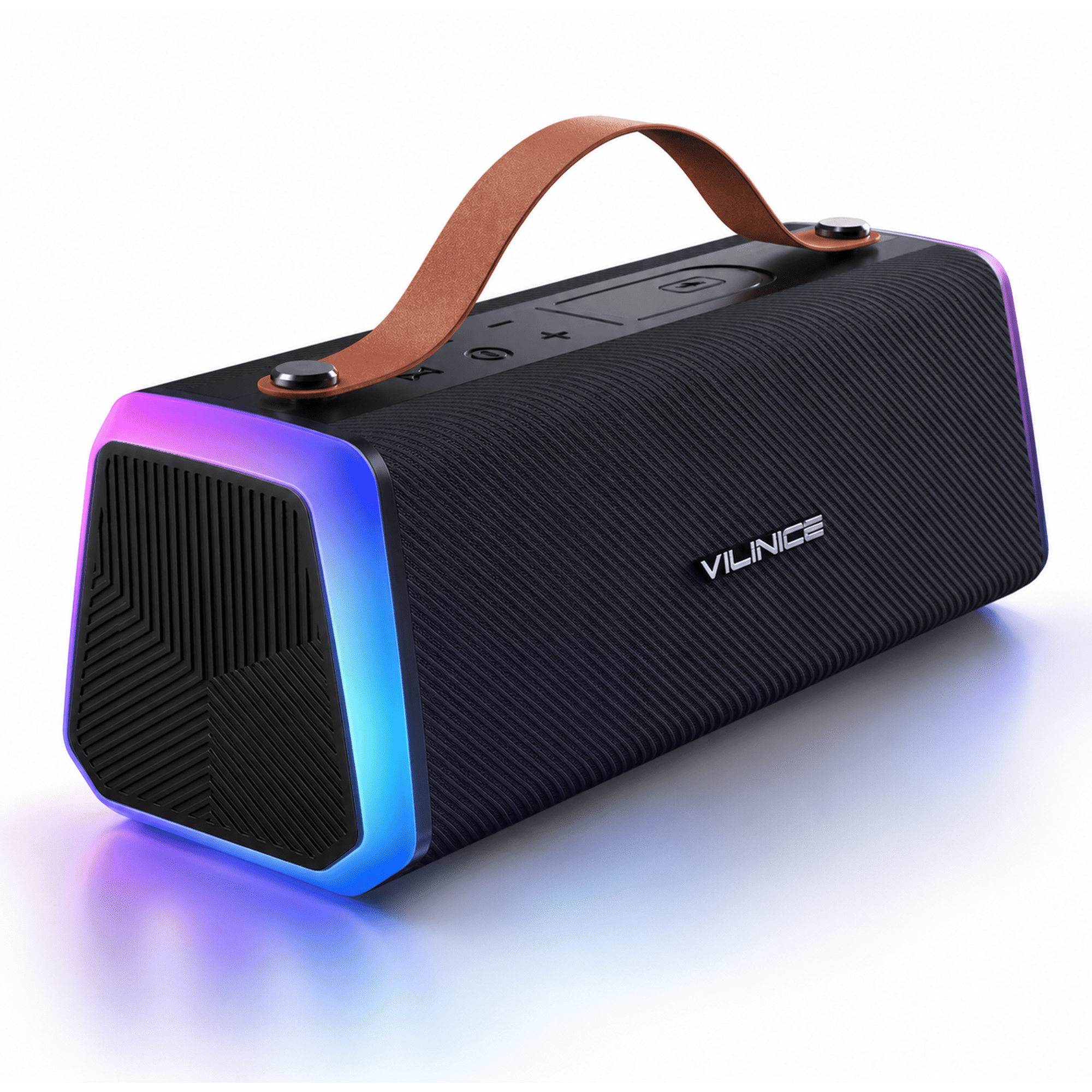 VILINICE Outdoor Speaker with RGB Lights, Portable Bluetooth Speaker, IPX6 Waterproof, TWS Pairing, Bluetooth 5.3/AUX/TF/USB, 20W Stereo Sound, Wireless Speaker for Home, Outdoor and Travel