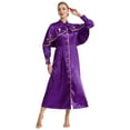 thumbnail image 3 of Doomiva Women's Church Choir Robe Long Sleeve Button A-line Long Maxi Dress Purple 4XL, 3 of 7