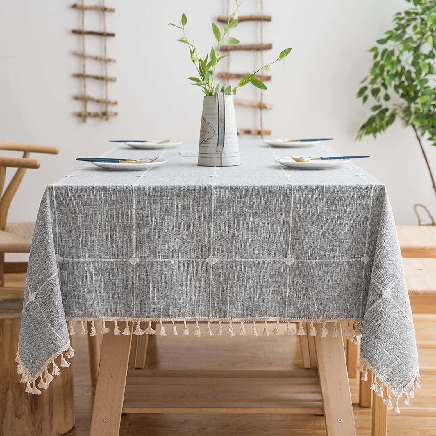 Rustic Lattice Tablecloth 55 X70, What Size Tablecloth Seats 6