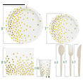 thumbnail image 2 of Go4Green Party Pack with Disposable Paper Plates, Cups, Napkins, Table Cover & Composable Cutlery Set for 25 People, 176 Pieces, 2 of 5