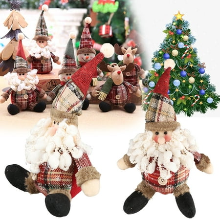 3/2/1Pcs Christmas Tree Hanging Ornaments Decorations, Christmas Tree Plush Pendant Santa Claus/ Snowman/ Elk Christmas Tree Hanging Decoration Doll for Xmas Home Party Holiday