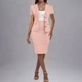 thumbnail image 3 of Prdecexlu Womens Suits 2 Piece Set Business Skirt Suit Set Short Sleeve Blazer and Skirt Suit Set Casual Work Office Outfits Khaki S, 3 of 8
