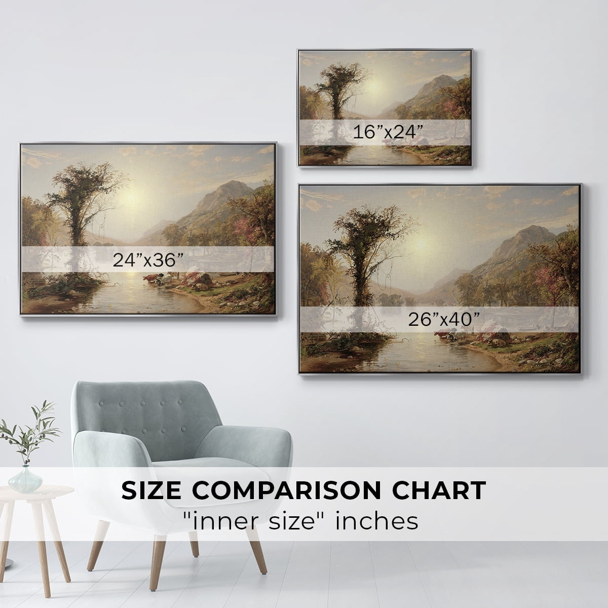 Vintage Landscape-XXII By Wexford Home Framed in Silver Wood Gallery Wrapped Canvas 25 in. x 37 in.