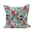 thumbnail image 1 of Watercolor Flower Fluffy Throw Pillow Cushion Cover, Tropical Wild Orchid Flowers with Palm Leaves Print Exotic Style Nature, Decorative Square Accent Pillow Case, 24" x 24", Multicolor, by Ambesonne, 1 of 5
