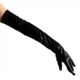 thumbnail image 3 of 3X Long Gloves in Leather Optics One Size Black - Black, 3 of 8