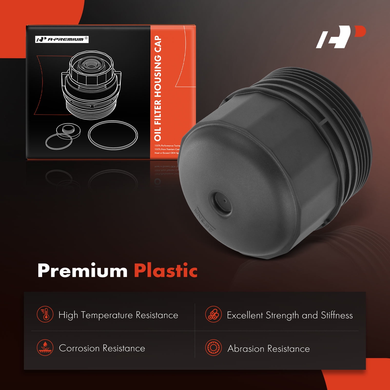 A-Premium Oil Filter Housing Cover Cap Compatible with Jaguar F-Pace/XE 2017-2018 F-Type/XJR 2014-2017 XF/XJ 2010-2017 XFR 2010-2015 3.0L 5.0L