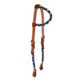 thumbnail image 3 of Horse Western Leather Tack Beaded Overlay One Ear Headstall Screw Ends 79RT02HA, 3 of 3