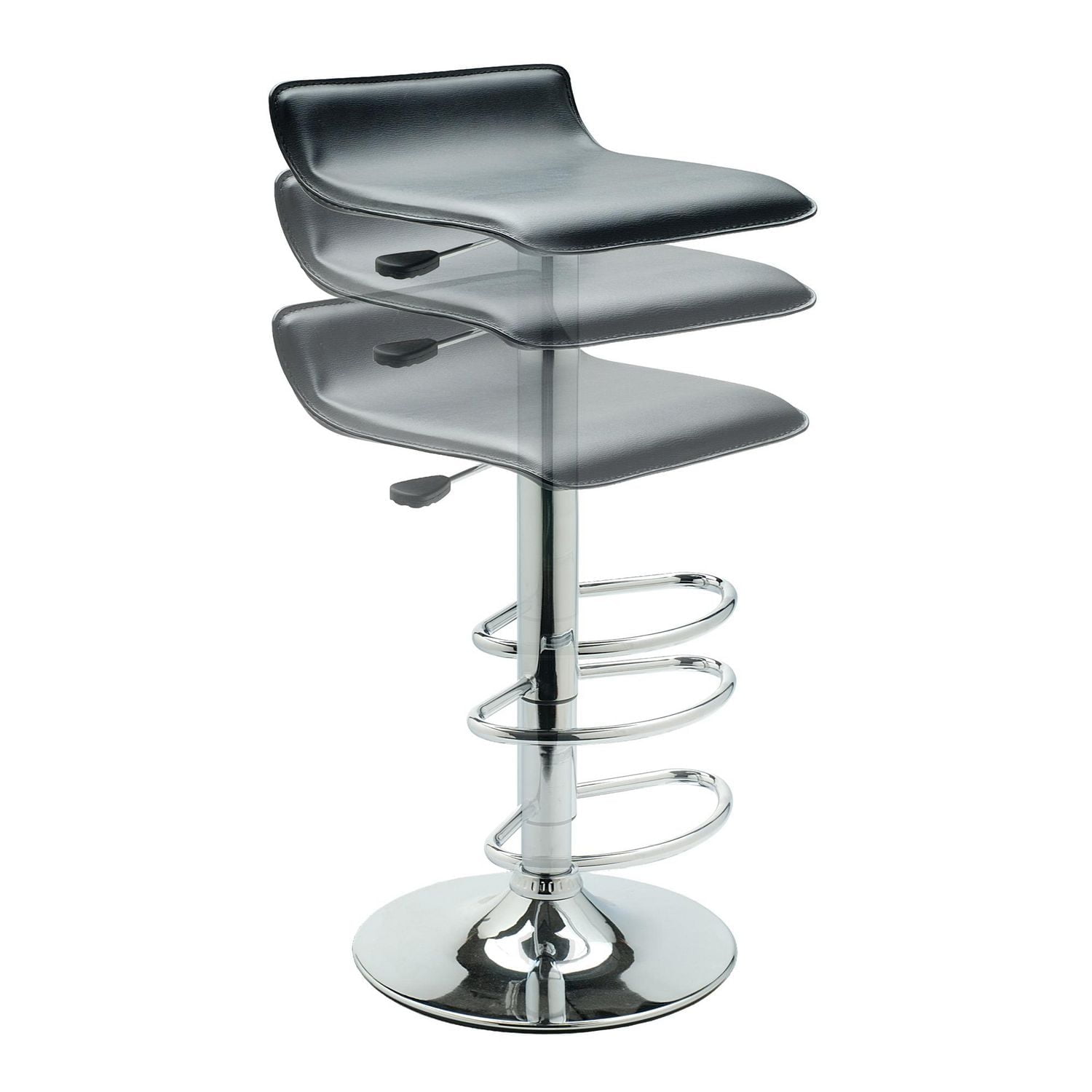 Winsome Spectrum Adjustable Swivel Stool, Black & Chrome - 93129