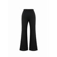 thumbnail image 4 of Women's High-Waisted Flare Pants, Front Seam Detail, Stretch Fabric, Suitable For Casual, Formal Occasions And Parties, Black, 4 of 6