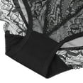thumbnail image 3 of DARING DIVA Women's Plus Size Sheer Lace Trim High-rise Brief Stretchy Underwear L Black, 3 of 6