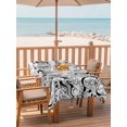 thumbnail image 2 of Outdoor Tablecloth with Umbrella Hole for Patio/Picnic/Party/Camping, Black Cartoon Cats Waterproof Table Cloth Rectangle Table Cover Washable, Modern Abstract Art Striped Cats (52"x 70"), 2 of 8