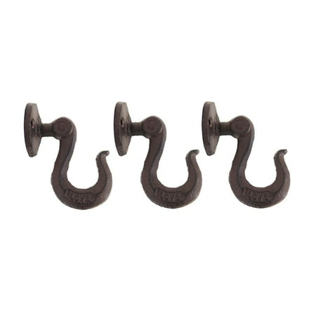 

Parisloft Retro Love Themed Cast Iron Hook for Coat Key Hat Antique Brown Set of 3