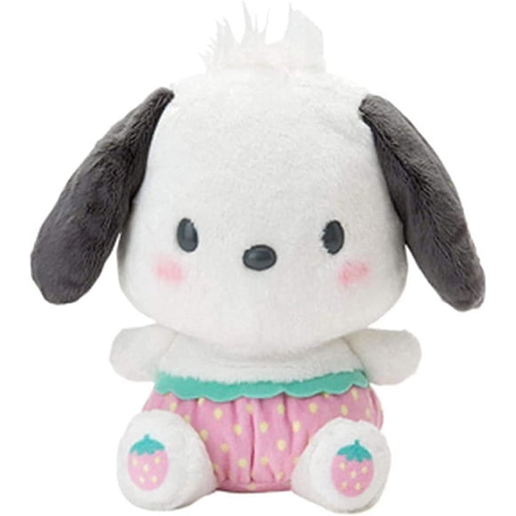 LAICAIW Plush Dolls, Cute Cartoon Strawberry My Melody Plush Dolls, Plush Pendants, Stuffed Plush Toys. (Black, 25cm)