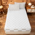 thumbnail image 4 of meiyoeat Modern Geometric Plaid Zipper Full Size Comforter Sets with Fitted Sheet and 2 Pillowcases,Abstract Piexal Pattern Zipper Bedding Set,Reversible,4 Pieces, 4 of 7