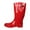 Red Dots, variant on OwnShoe Cute Rain Boots for Women Waterproof Mid-Calf Rubber Rain Shoes Fashion Print Outdoor Rainboots