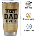 thumbnail image 3 of Gifts for Dad from Daughter- Best Dad Ever \u2013 Father‘s Day Christmas Birthday Gifts for Dad, Dad Birthday Gifts Idea, Dad Stainless Steel Tumbler 20oz for Men, 3 of 6