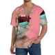 thumbnail image 1 of Balery Cool Cat Pink Sunglasses Camisa Casual de Manga Corta con Botones para Hombre, Texturizada, Estilo Cubano, para Playa, Verano-Medium, 1 of 5