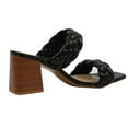 thumbnail image 3 of Soda Women's Braided Open Toe Double Strap Block Heels, Black/Stacked,  8.5 M US, 3 of 5