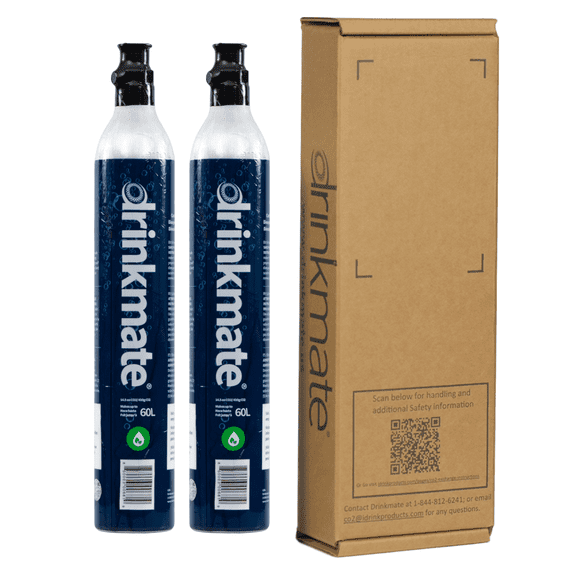 Drinkmate 60L CO2 Refill Cylinders for Soda Makers (2 pack, 3 pack, or 4 pack)