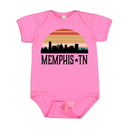 

Inktastic Memphis Tennessee Skyline Retro Sunset Gift Baby Boy or Baby Girl Bodysuit