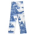 thumbnail image 3 of Willow Pattern Cobalt Blue Pajama Pants Comfortable Elastic Waist Pajamas Fashion Sleepwear Bottoms Plus Size Homewear, 3 of 6