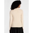 thumbnail image 4 of Scenario Women's Rib Mock Neck Top with Long Sleeves, Sizes XS-XXXL, 4 of 6