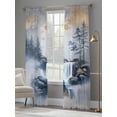 thumbnail image 4 of Navy Blue Mountain Sheer Curtains 96 Inch Length 2 Panels Set for Living Room/Bedroom, Modern Abstract Art Tree Semi Curtain Sheers Drapes Rod Pocket Curtains Window Treatment Set 52''x96''x2, 4 of 7
