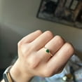 thumbnail image 4 of Dainty Emerald Ring, Emerald Stacking Ring, Gold Plated 925 Sterling Silver ring for Mother, 4 of 5