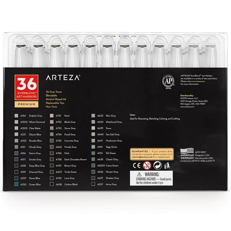 Arteza Everblend Ultra Multicolor Art Markers Art Supply Set, Dual Tip  Alcohol Based Sketch Markers - 60 Colors 