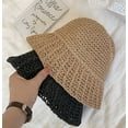 thumbnail image 4 of COCOpeaunt Women Folding Straw Hat Women Summer Outing Sun Hat Holiday Sandals Beach Hat Sunscreen Fisherman Hat Women Panama, 4 of 6