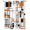 thumbnail image 2 of Orange Geometry, Semi Sheer Curtains 96 Inch Length 2 Panels Set, Retro Modern Abstract Middle Century Sheer Kitchen Curtain Privacy Voile Window Curtain for Living Room Bedroom Rod Pocket Drapes, 2 of 7